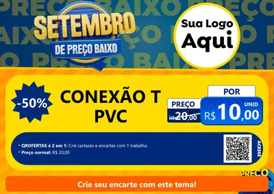Modelo de Cartaz para Cartaz A4 Horizontal com o tema Setembro De Preço Baixo para Tubos e conexões