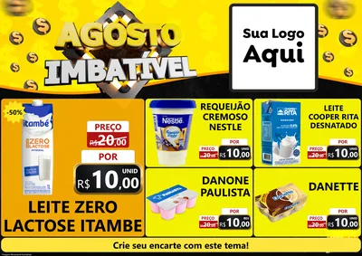 Modelo de Encarte para Encarte A4 Horizontal com o tema Agosto Imbatível para Frios e Laticínios