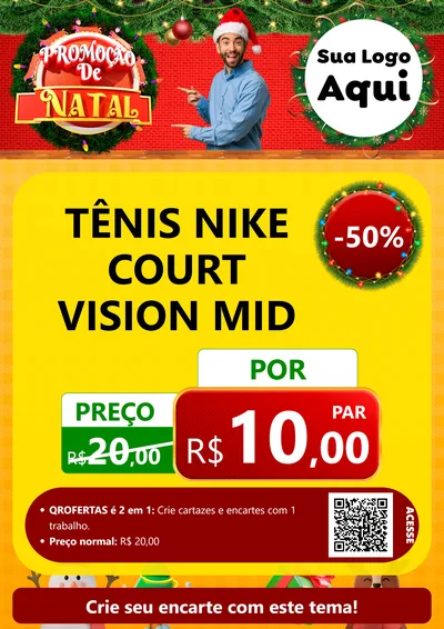 Modelo de Cartaz para Cartaz A4 Vertical com o tema Promoção de Natal para Calçados