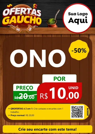 Modelo de Cartaz para Cartaz A4 Vertical com o tema Ofertas Dia do Gaúcho para Óticas