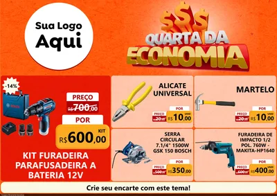 Modelo de Encarte para Encarte A4 Horizontal com o tema Quarta da Economia para Maquinas e Ferramentas