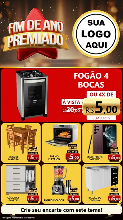 Modelo de Rede Social para Stories com o tema Fim de Ano Premiado para Móveis e Eletro