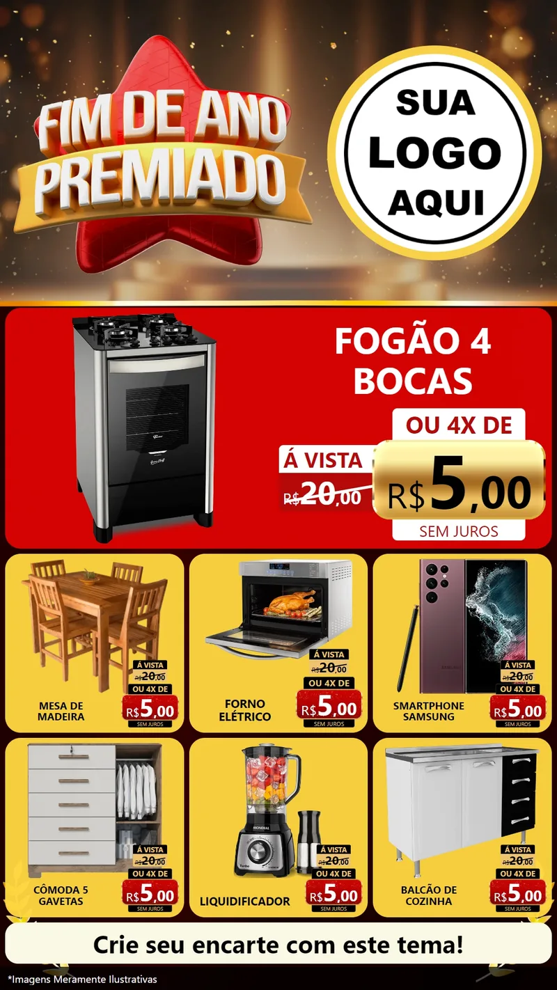 Modelo de Rede Social para Stories com o tema Fim de Ano Premiado para Móveis e Eletro