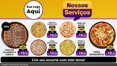 Modelo de TV para TV Horizontal com o tema Nossos Serviços para Pizzaria