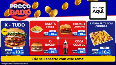Modelo de TV para TV Horizontal com o tema Preço Baixo para Hamburgueria