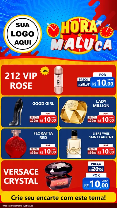 Modelo de TV para TV Vertical com o tema Hora Maluca para Perfumes