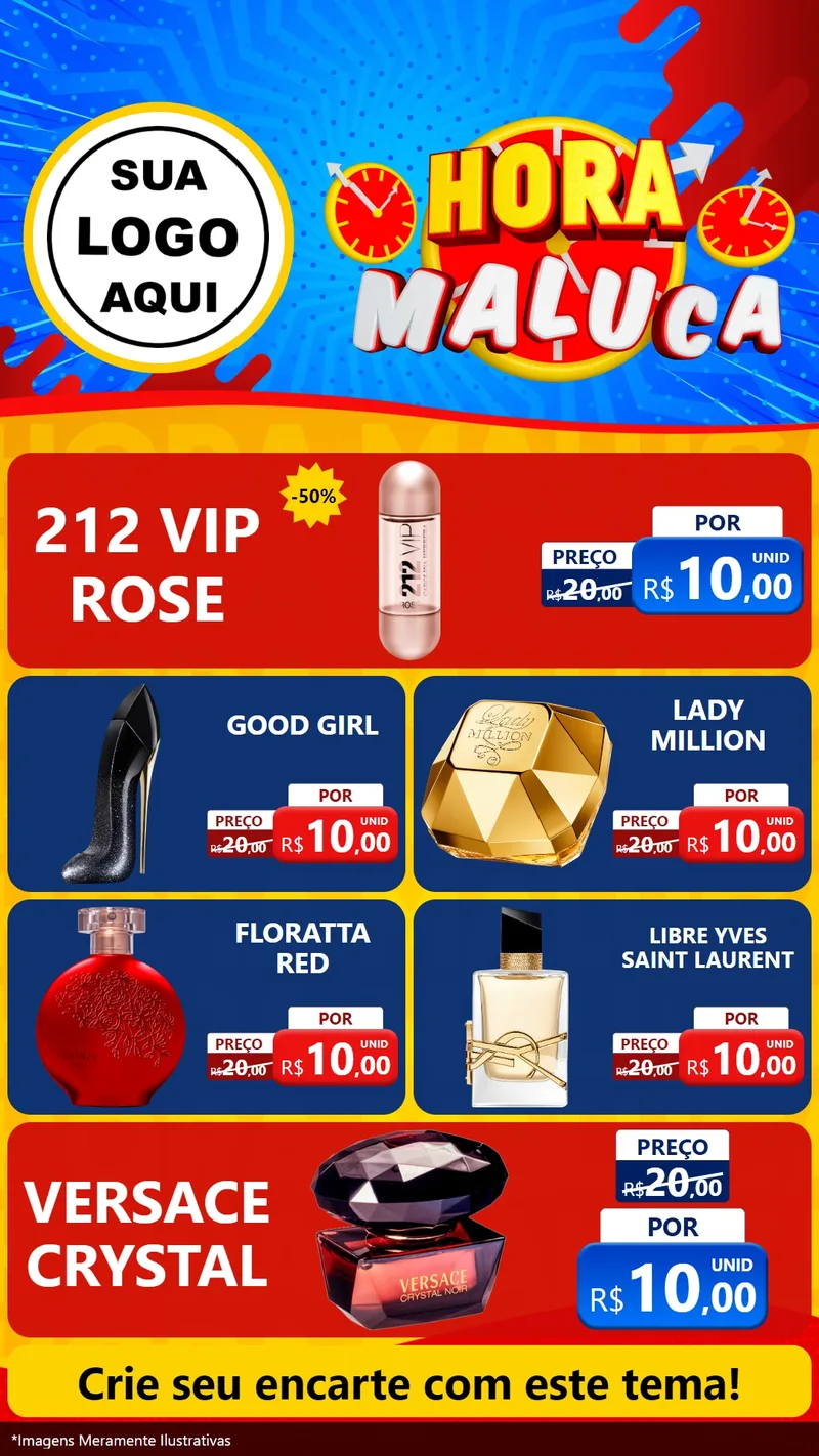 Modelo de TV para TV Vertical com o tema Hora Maluca para Perfumes