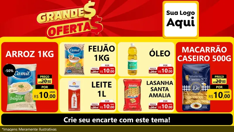 Modelo de TV para TV Horizontal com o tema Grandes Ofertas para Supermercado