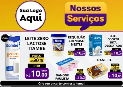 Modelo de Encarte para Encarte A4 Horizontal com o tema Nossos Serviços para Frios e Laticínios