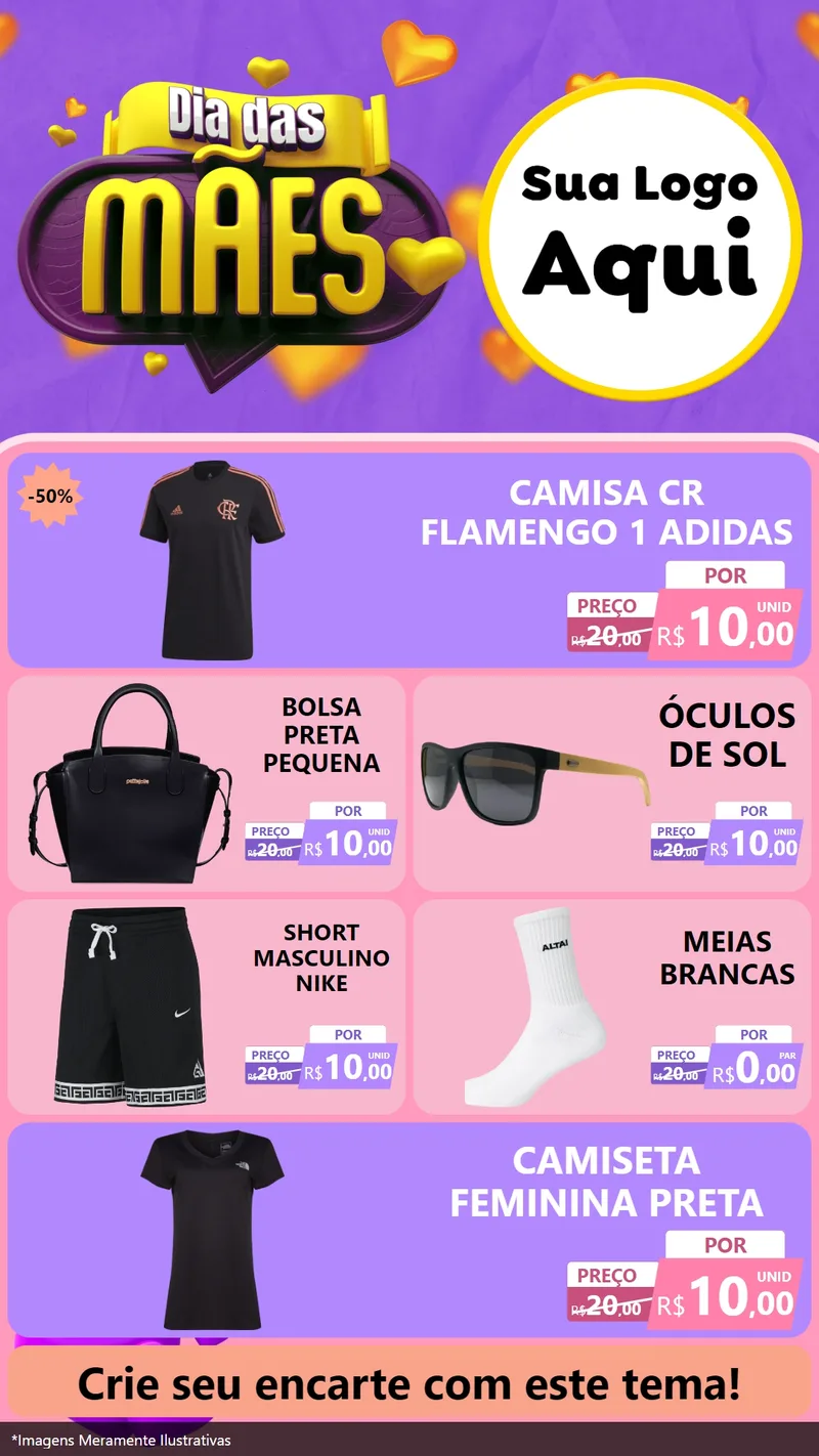 Modelo de TV para TV Vertical com o tema Dia das Mães para Roupas e acessórios