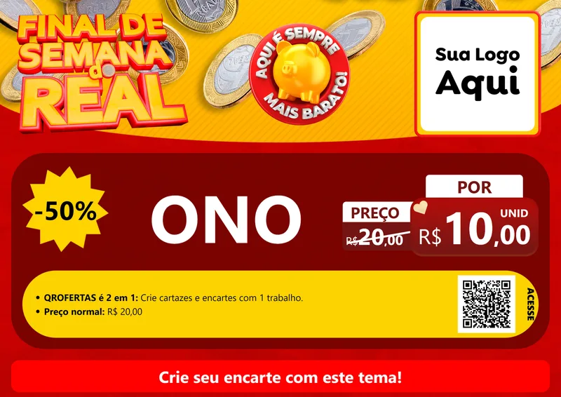 Modelo de Cartaz para Cartaz A4 Horizontal com o tema Final de Semana do Real para Óticas