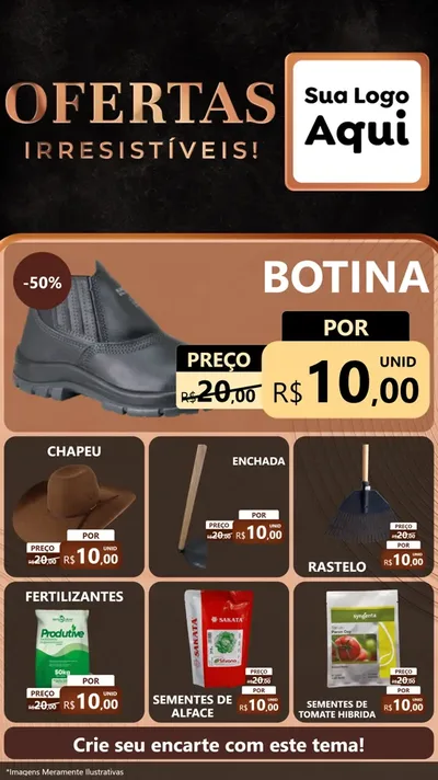 Modelo de Rede Social para Stories com o tema Ofertas Irresistíveis! para Agropecuária