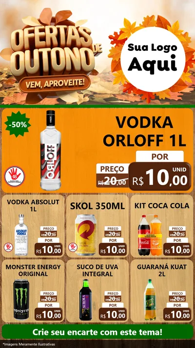 Modelo de Rede Social para Stories com o tema Ofertas de Outono - Vem, Aproveite! para Distribuidora de bebidas