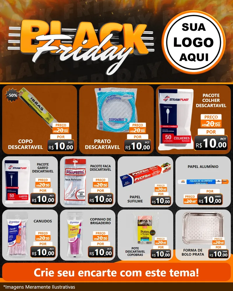 Modelo de Rede Social para Feed Instagram com o tema Black Friday para Embalagens