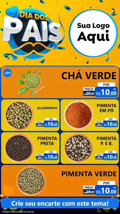 Modelo de TV para TV Vertical com o tema Dia dos Pais para Produtos Naturais