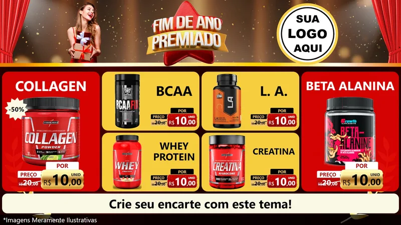 Modelo de TV para TV Horizontal com o tema Fim de Ano Premiado para Suplementos alimentares