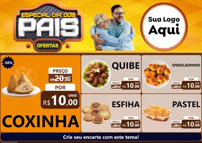 Modelo de Encarte para Encarte A4 Horizontal com o tema Especial Dia dos Pais para Salgadaria