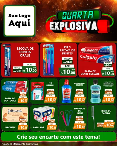 Modelo de Rede Social para Feed Instagram com o tema Quarta Explosiva para Higiene Pessoal
