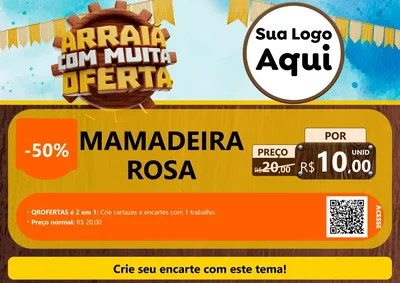 Modelo de Cartaz para Cartaz A4 Horizontal com o tema Ofertas de São João - Junina para Bebês