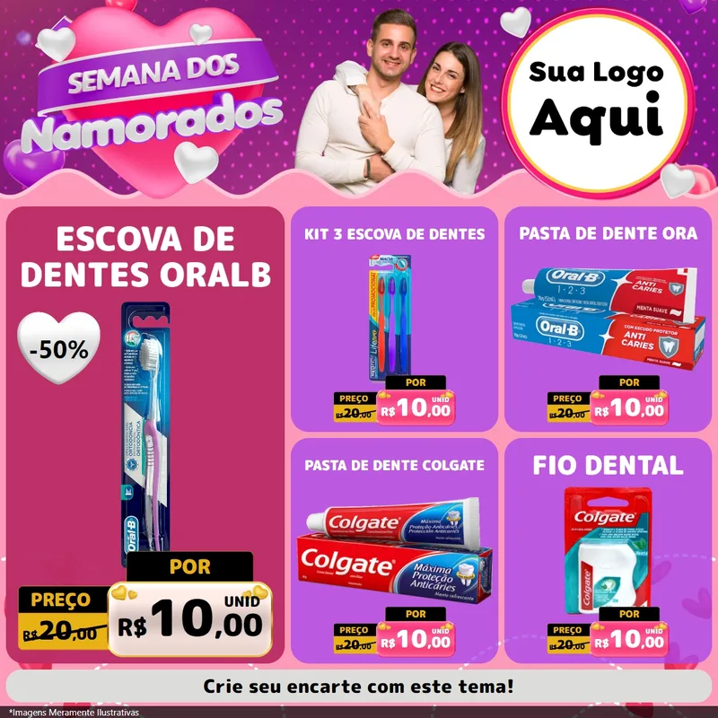 Modelo de Rede Social para Feed Facebook com o tema Semana dos Namorados para Higiene Pessoal