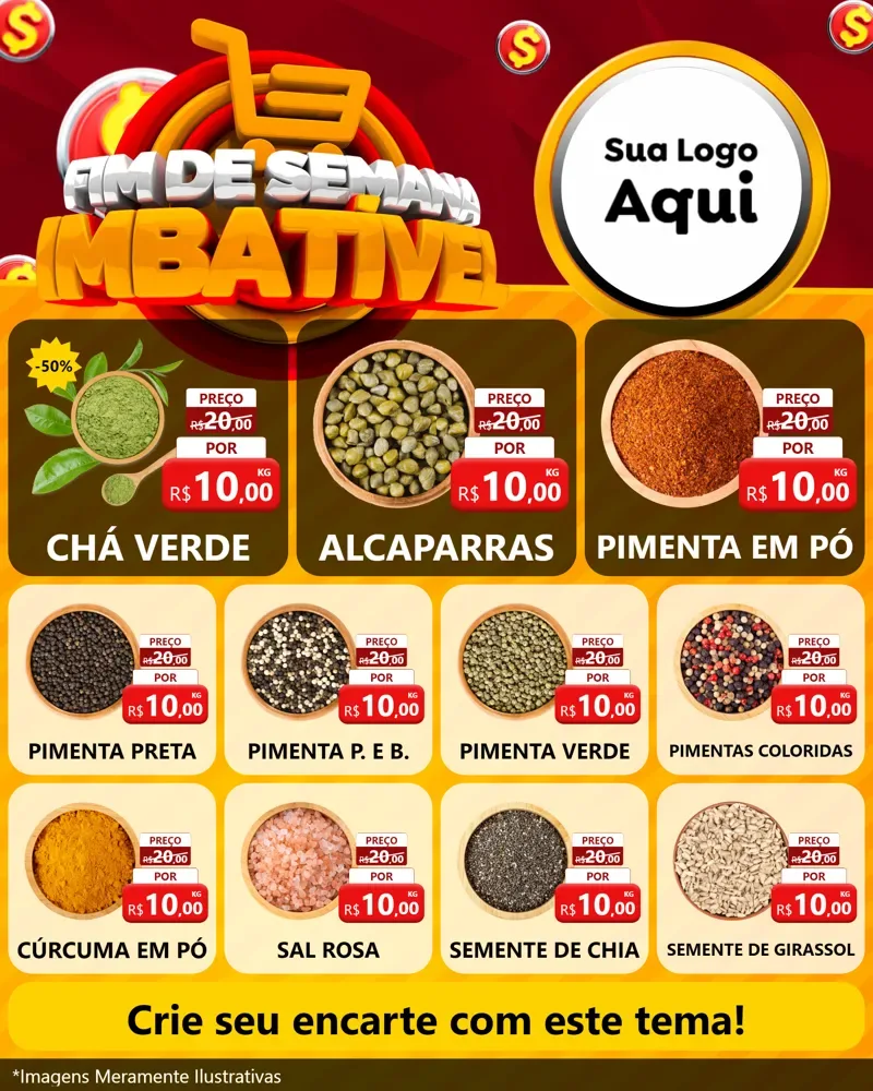 Modelo de Rede Social para Feed Instagram com o tema Fim de Semana Imbatível para Produtos Naturais