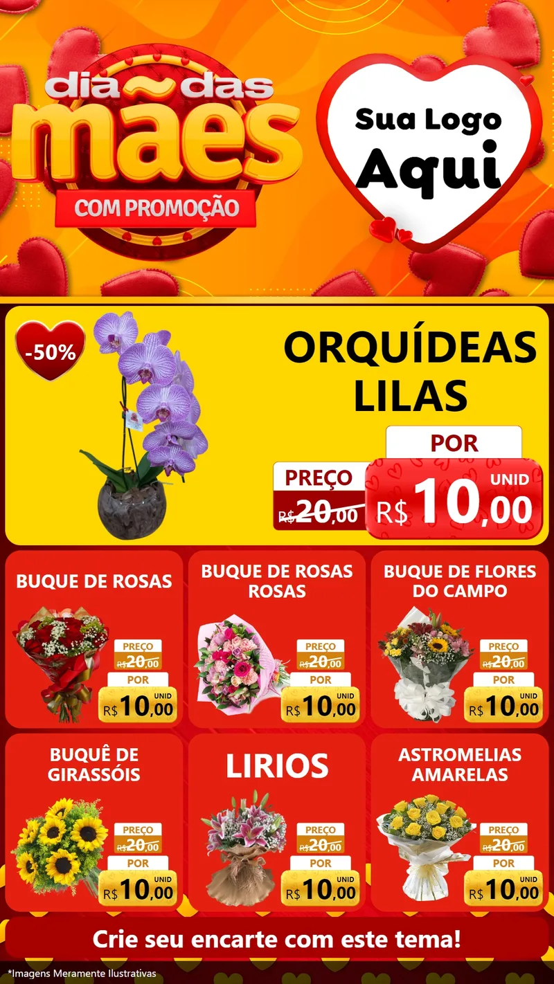 Modelo de Rede Social para Stories com o tema Dia das Mães com Promoção para Floricultura e jardim