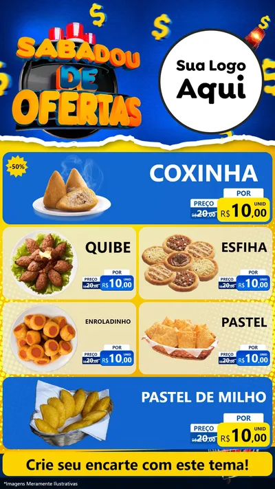 Modelo de TV para TV Vertical com o tema Sabadou de Ofertas para Salgadaria