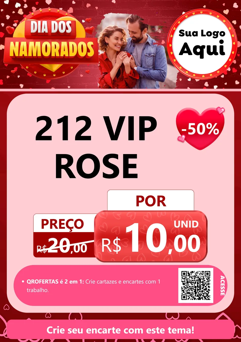 Modelo de Cartaz para Cartaz A4 Vertical com o tema Dia Dos Namorados para Perfumes