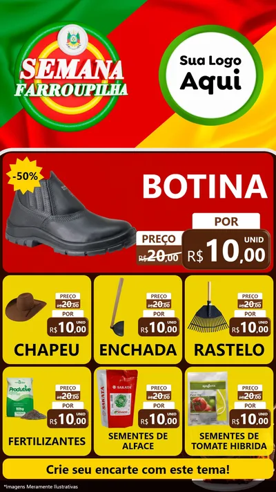 Modelo de Rede Social para Stories com o tema Semana Farroupilha para Agropecuária