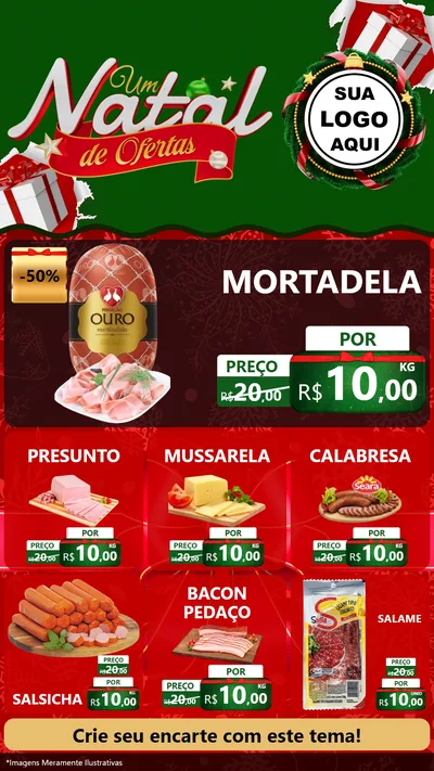 Modelo de Rede Social para Stories com o tema Um Natal de Ofertas para Frios e Laticínios