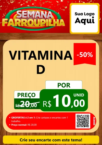 Modelo de Cartaz para Cartaz A4 Vertical com o tema Semana Farroupilha para Farmácia