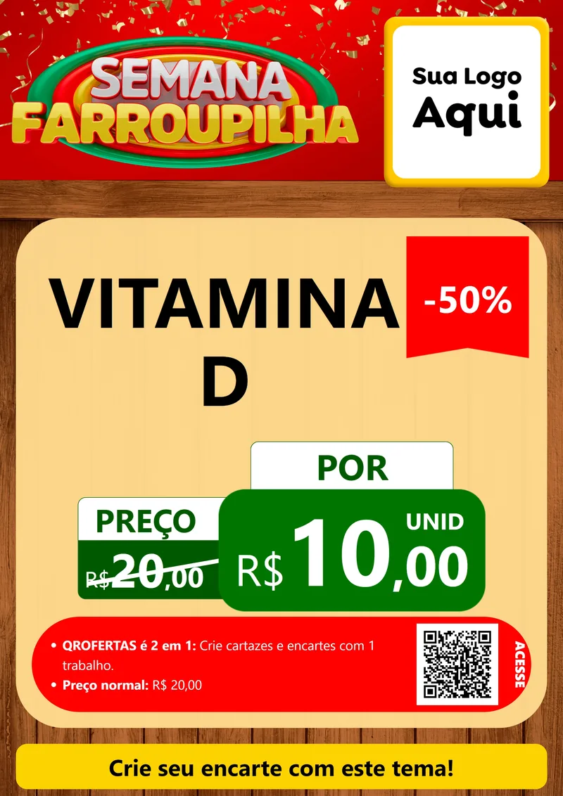 Modelo de Cartaz para Cartaz A4 Vertical com o tema Semana Farroupilha para Farmácia