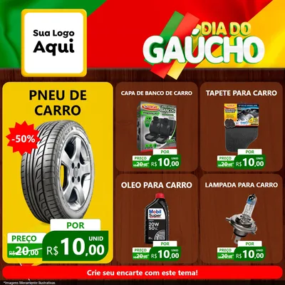 Modelo de Rede Social para Feed Facebook com o tema Dia do Gaúcho para Auto peças