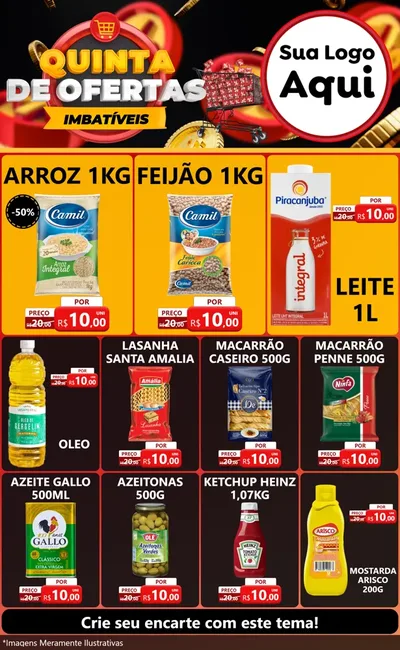 Modelo de Encarte para Encarte Grande com o tema Quinta de Ofertas Imbatíveis para Supermercado