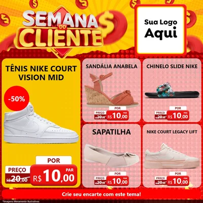 Modelo de Rede Social para Feed Facebook com o tema Semana do Cliente para Calçados