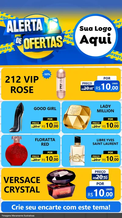 Modelo de TV para TV Vertical com o tema Alerta de Ofertas para Perfumes