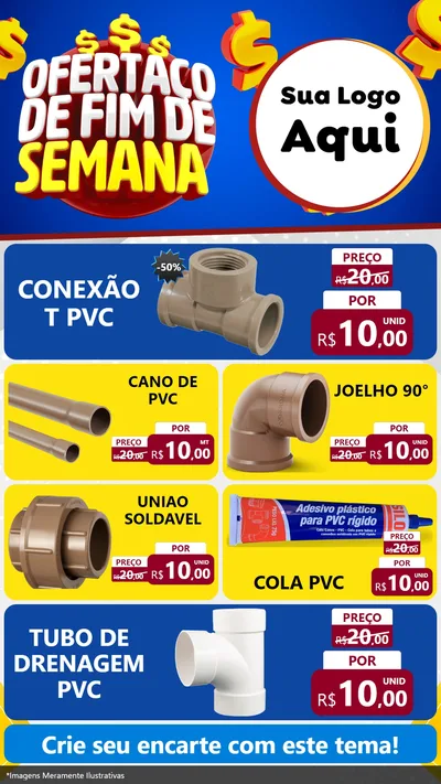 Modelo de TV para TV Vertical com o tema Ofertaço de Fim de Semana para Tubos e conexões
