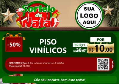 Modelo de Cartaz para Cartaz A4 Horizontal com o tema Sorteio de Natal para Material para Construção