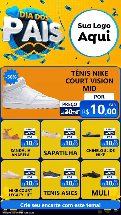 Modelo de Rede Social para Stories com o tema Dia dos Pais para Calçados