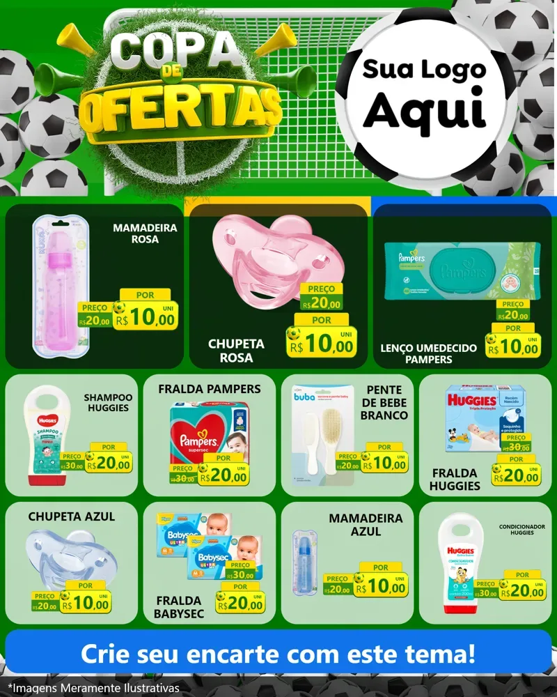Modelo de Rede Social para Feed Instagram com o tema Copa De Ofertas para Bebês