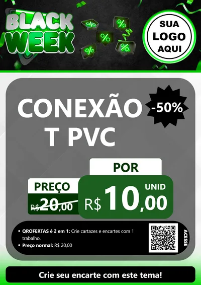 Modelo de Cartaz para Cartaz A4 Vertical com o tema Black Week para Tubos e conexões