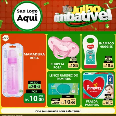 Modelo de Rede Social para Feed Facebook com o tema Julho Imbatível para Bebês