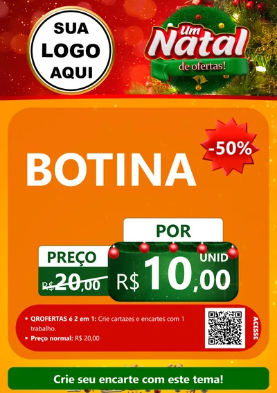 Modelo de Cartaz para Cartaz A4 Vertical com o tema Um Natal de Ofertas para Agropecuária