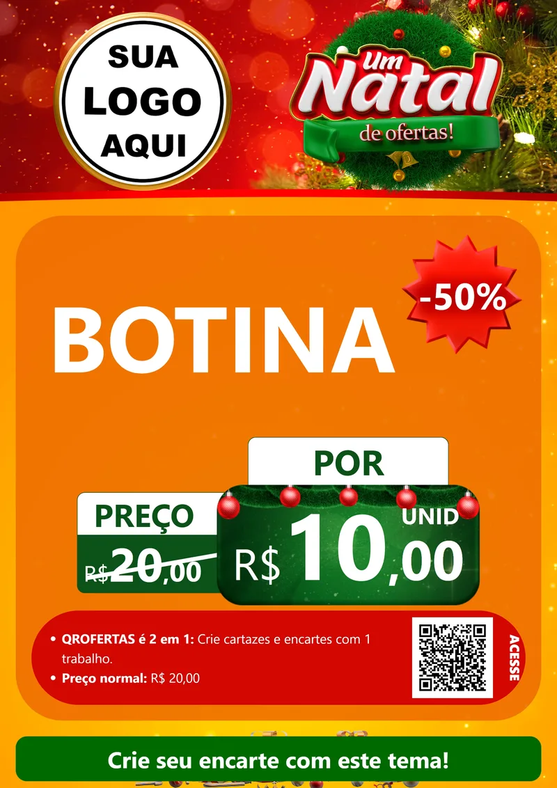 Modelo de Cartaz para Cartaz A4 Vertical com o tema Um Natal de Ofertas para Agropecuária
