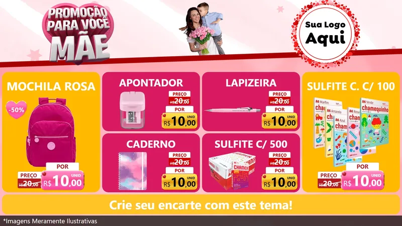 Modelo de TV para TV Horizontal com o tema Promoção Para Você Mãe para Papelaria
