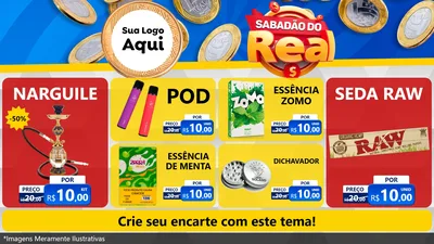 Modelo de TV para TV Horizontal com o tema Sabadão do Real para Tabacaria