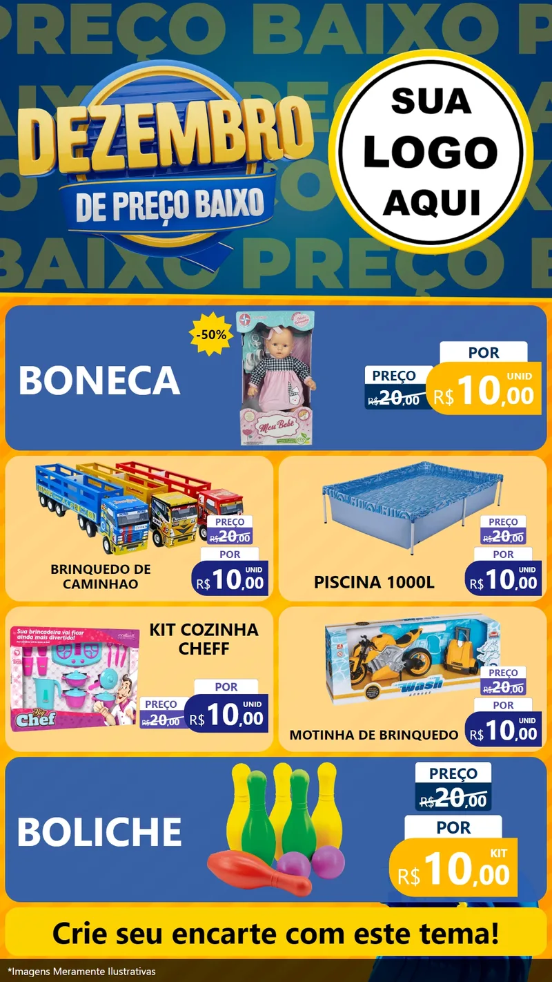 Modelo de TV para TV Vertical com o tema Dezembro de Preço Baixo para Brinquedos