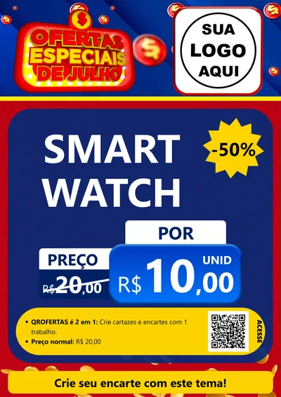 Modelo de Cartaz para Cartaz A4 Vertical com o tema Ofertas Especiais de Julho para Informática