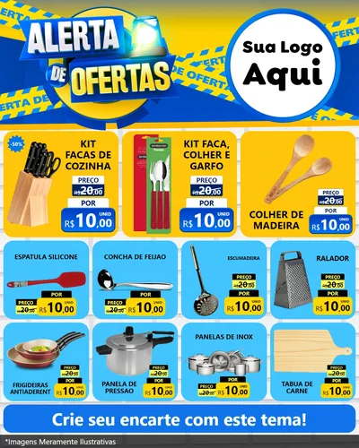 Modelo de Rede Social para Feed Instagram com o tema Alerta de Ofertas para Utilidades Domésticas