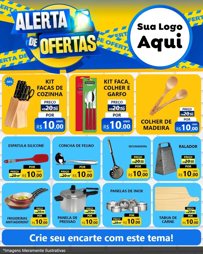 Modelo de Rede Social para Feed Instagram com o tema Alerta de Ofertas para Utilidades Domésticas